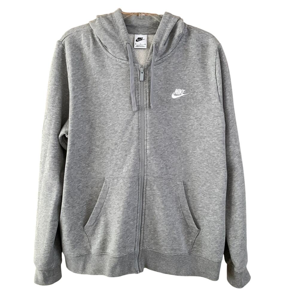Nike Hoodie Full Zip Front Gray Athleticwear Sport Gym Women's Size XL